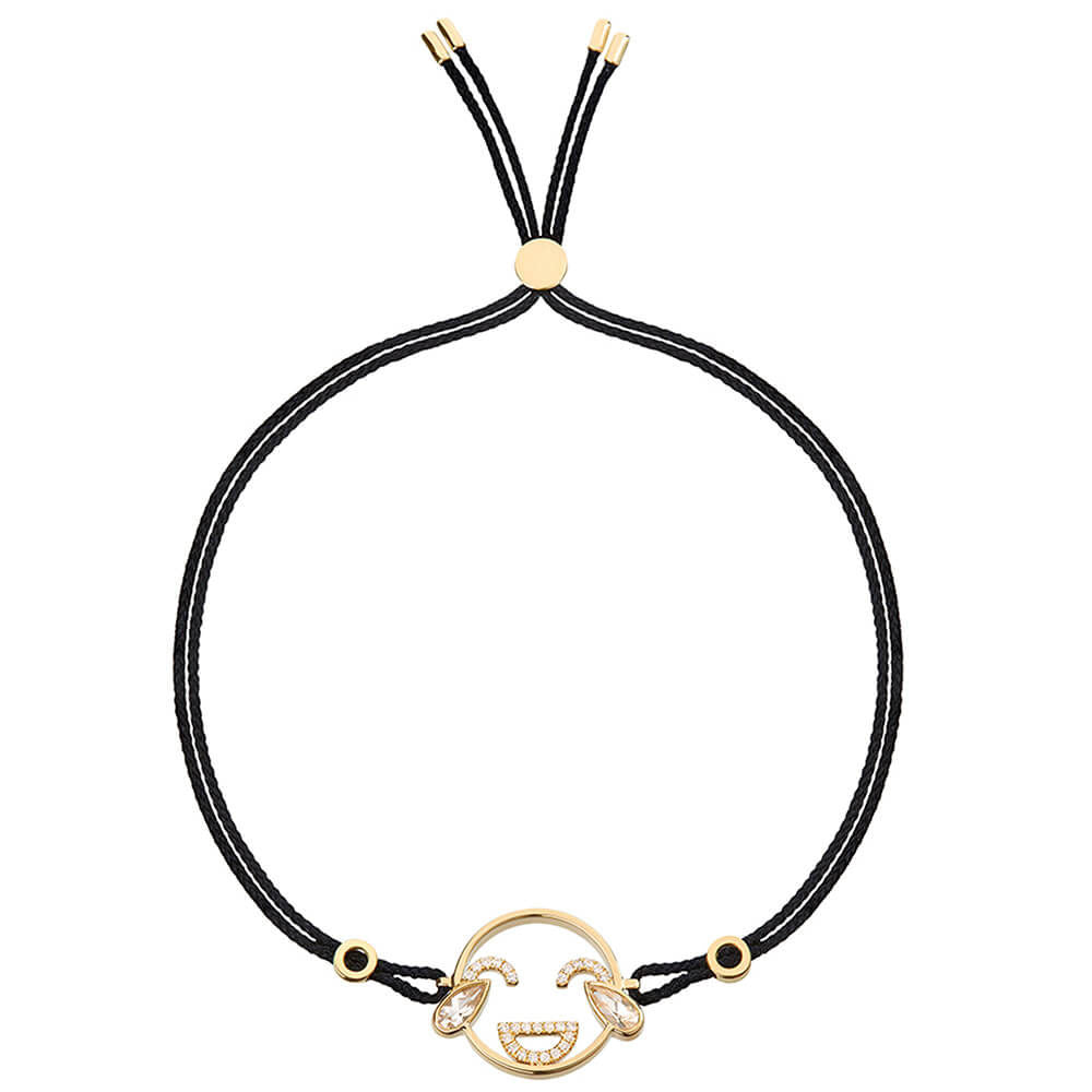 MOYEN LOL Cord 18K Gold Bracelet w. Diamond & Topaz