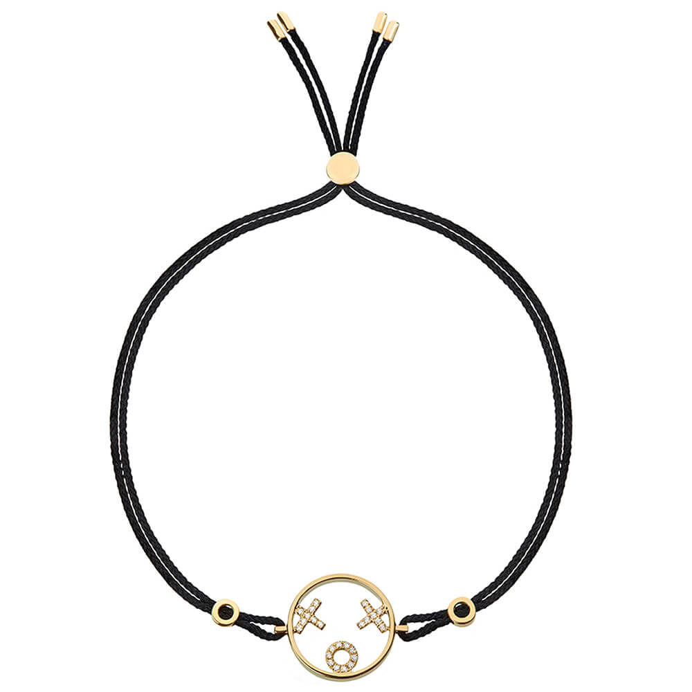 MOYEN XOXO Cord 18K Gold Bracelet w. Diamond