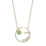 Moyen Cheeky 18k Gold Halskette w. TSavorit & Diamond