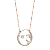 MOYEN Curious 18K Rosegold Necklace w. Topaz & Diamond