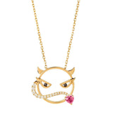 MOYEN Fierce 18K Guld Halskæde m. Diamant & Turmalin