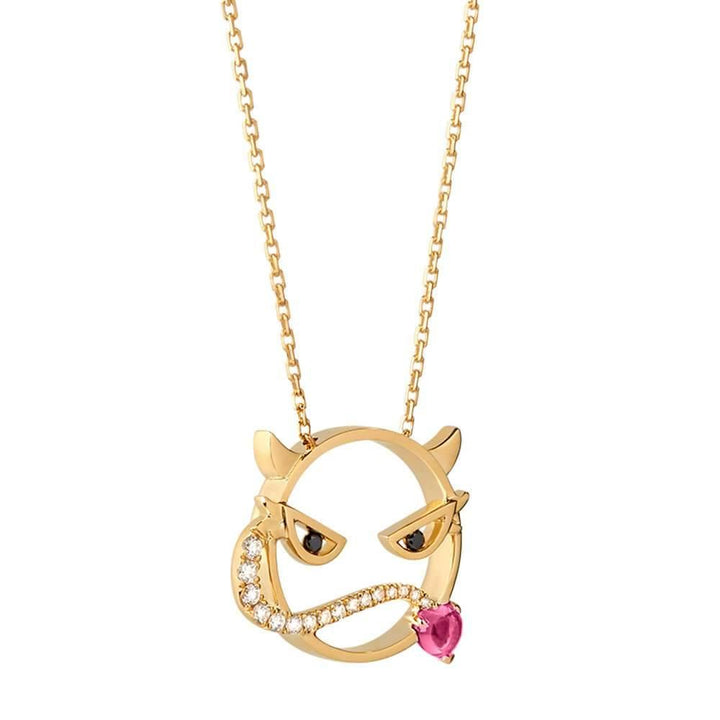 MOYEN Fierce 18K Gold Necklace w. Diamond & Tourmaline