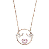 MOYEN Flutter Eyes 18K Rosegold Necklace w. Sapphire & Diamond