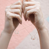 MOYEN Curious 18K Rosegold Necklace w. Topaz & Diamond