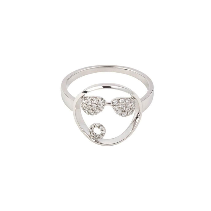 MOYEN Shades 18K Whitegold Ring w. Quartz & Diamond