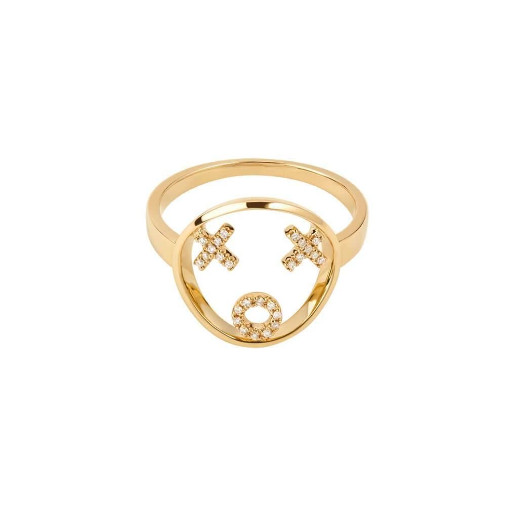 MOYEN XOXO 18K Gold Ring w. Diamond