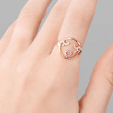 MOYEN Flutter Eyes 18K Rosegold Ring w. Sapphire & Diamond