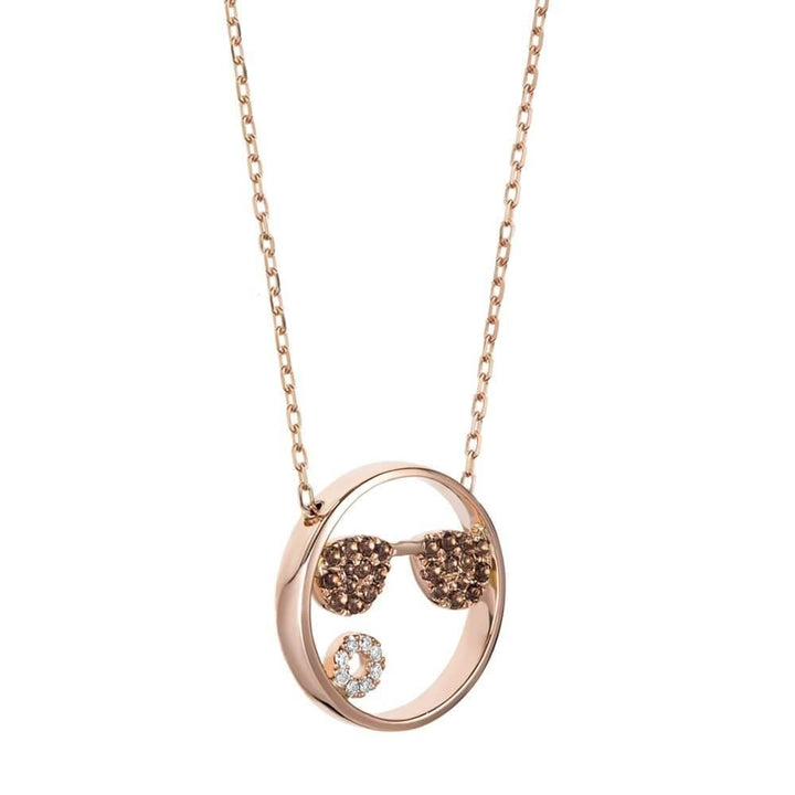 MOYEN Shades 18K Rosegold Necklace w. Quartz & Diamond