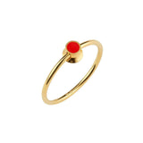 Orbit Infinity Rød Dot Forgyldt Ring