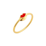 Orbit Infinity Lippen Gold plattierter Ring