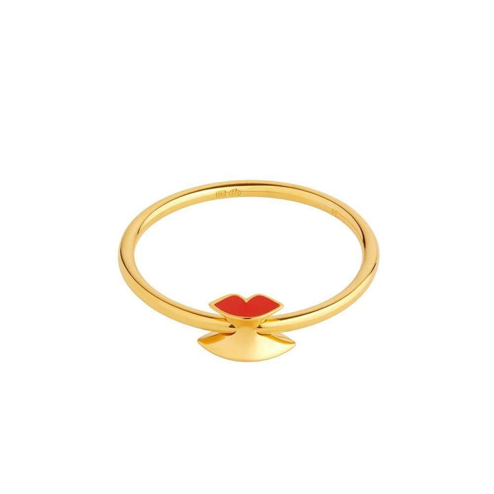 Orbit Infinity Lips Gold Plated Ring