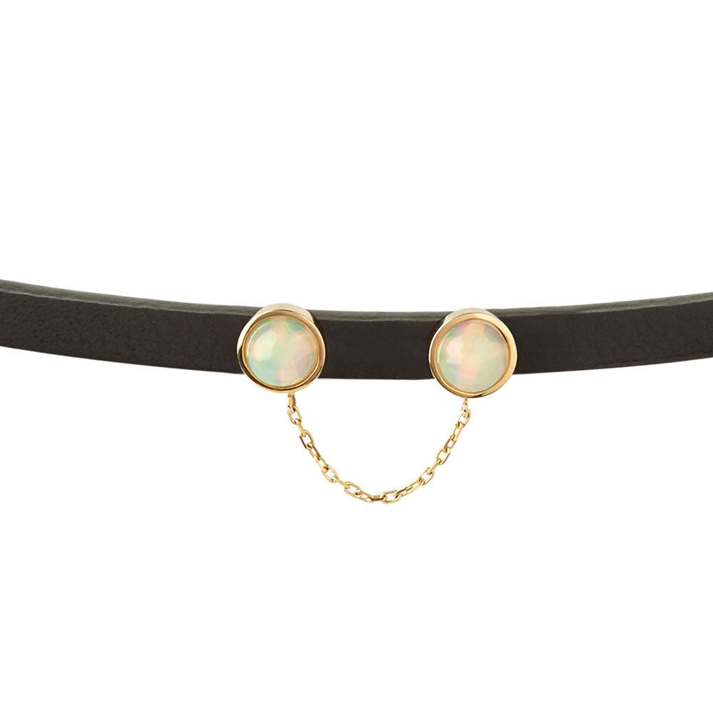 PREMIERE Eyes On You Choker 18K Guld Halskæde m. Opal