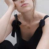 PREMIERE Violetta 18K Rosegold Necklace w. Chrome diopside & Amethyst