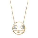 PREMIERE Octavia 18K Gold Necklace w. Aquamarine & Diamond
