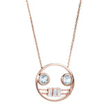 PREMIERE Rose Carina 18K Rosegold Necklace w. Aquamarine & Topaz