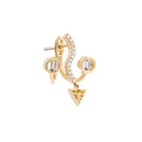 PREMIERE Octavia 18K Gold Ear Jacket w. Aquamarine, Citrin & Diamond