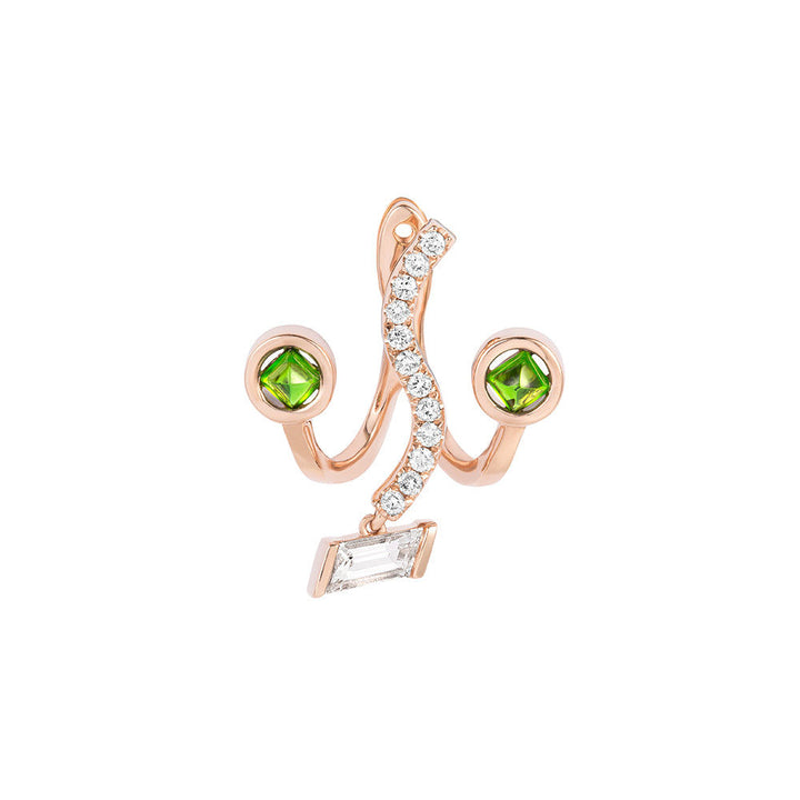 PREMIERE Violetta 18K Rosaguld Ørerings-vedhæng m. Topas, Diamant & Chrome diopside