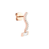 PREMIERE Violetta 18K Rosegold Ear Jacket w. Topaz, Diamond & Chrome diopside