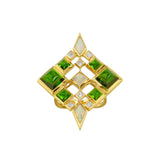 SPECTRUM Andante 18K Gold Ring w. Chrome diopside, Opal & Diamond