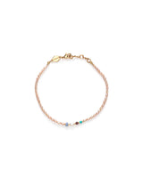 Rice & Shine Pink Mist Gold Plated Bracelet w. Pink Beads