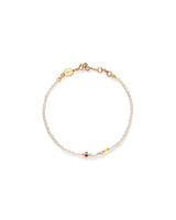 Rice & Shine White Smoke Gold Plated Bracelet w. White Beads