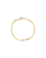 Rice & Shine Yellow Cream Forgyldt Armbånd m. Gule Glasperler