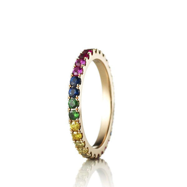 Flower Rainbow Goldring aus 18K, Rosegold- oder Weißgold I Diamanten