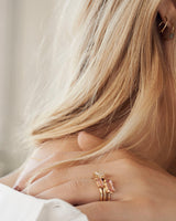 Nord Pink 18K Guld Ring m. Turmalin & Diamant