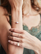 Fryd 18K Gold Bracelet w. Diamond & Pearl