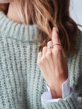 Rock Classic Aligned 18K Whitegold Ring w. Diamonds