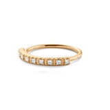 Raw Classic Aligned 18K Gold Ring w. Diamonds