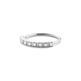 Rock Classic Aligned 18K Whitegold Ring w. Diamonds