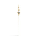 Raw Classic Pointy 18K Gold Earring w. Diamonds
