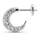 Lille Dobbelt Pave 18K Hvidguld Hoop m. Diamanter