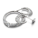 Tiny Single Pave 18K White Gold Hoop w. Diamonds