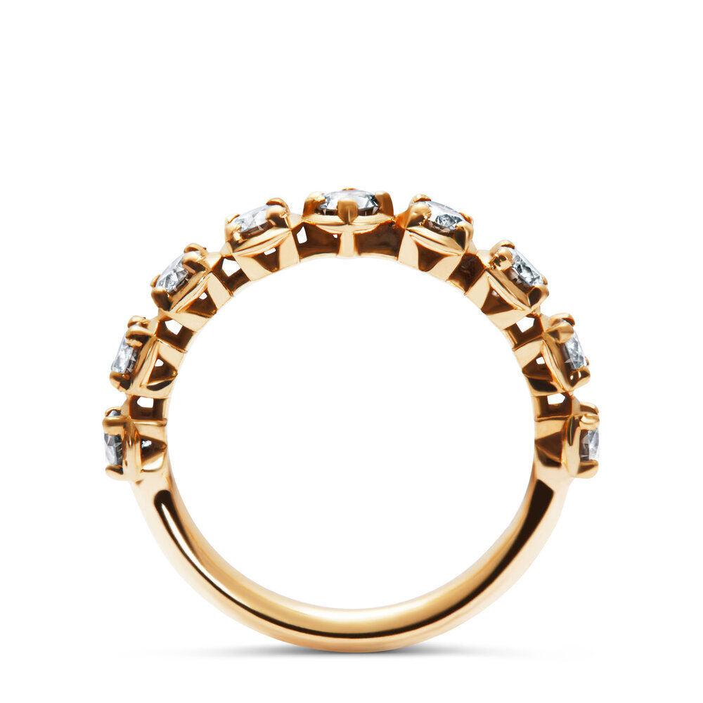Band 18K Guld Ring m. Diamanter