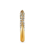 Double Pave 18K Gold Ring w. Diamonds
