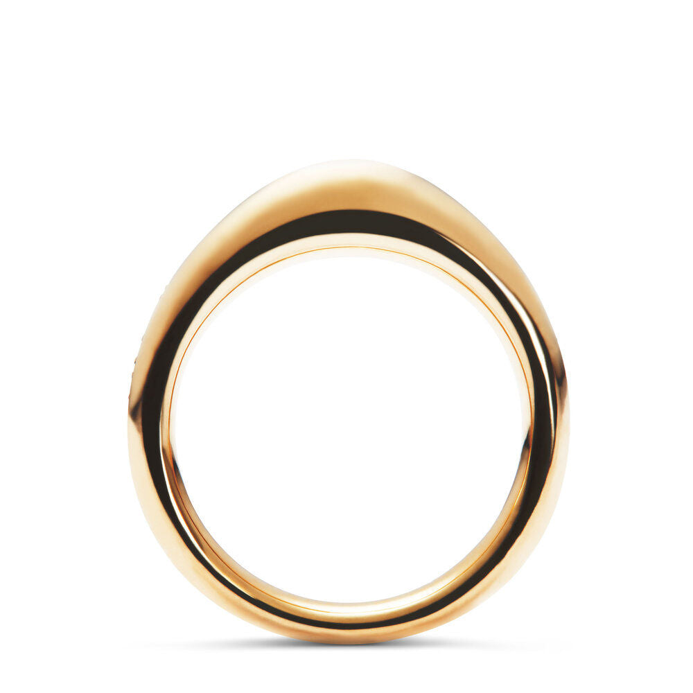 Single Pave 18K Gold Ring w. Diamonds