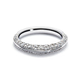 Double Pave 18K White Gold Ring w. Diamonds