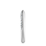 Single Pave 18K White Gold Ring w. Diamonds