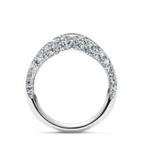 Double Pave 18K White Gold Ring w. Diamonds
