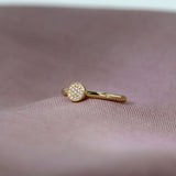 Rock Small 18K Gold Ring w. Diamonds