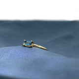 Nord London 18K Guld Ring m. Blå Topas