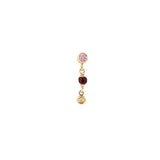 Rosina 14K Goldfilled Stud w. Zirconia & Vintage Glass Bead