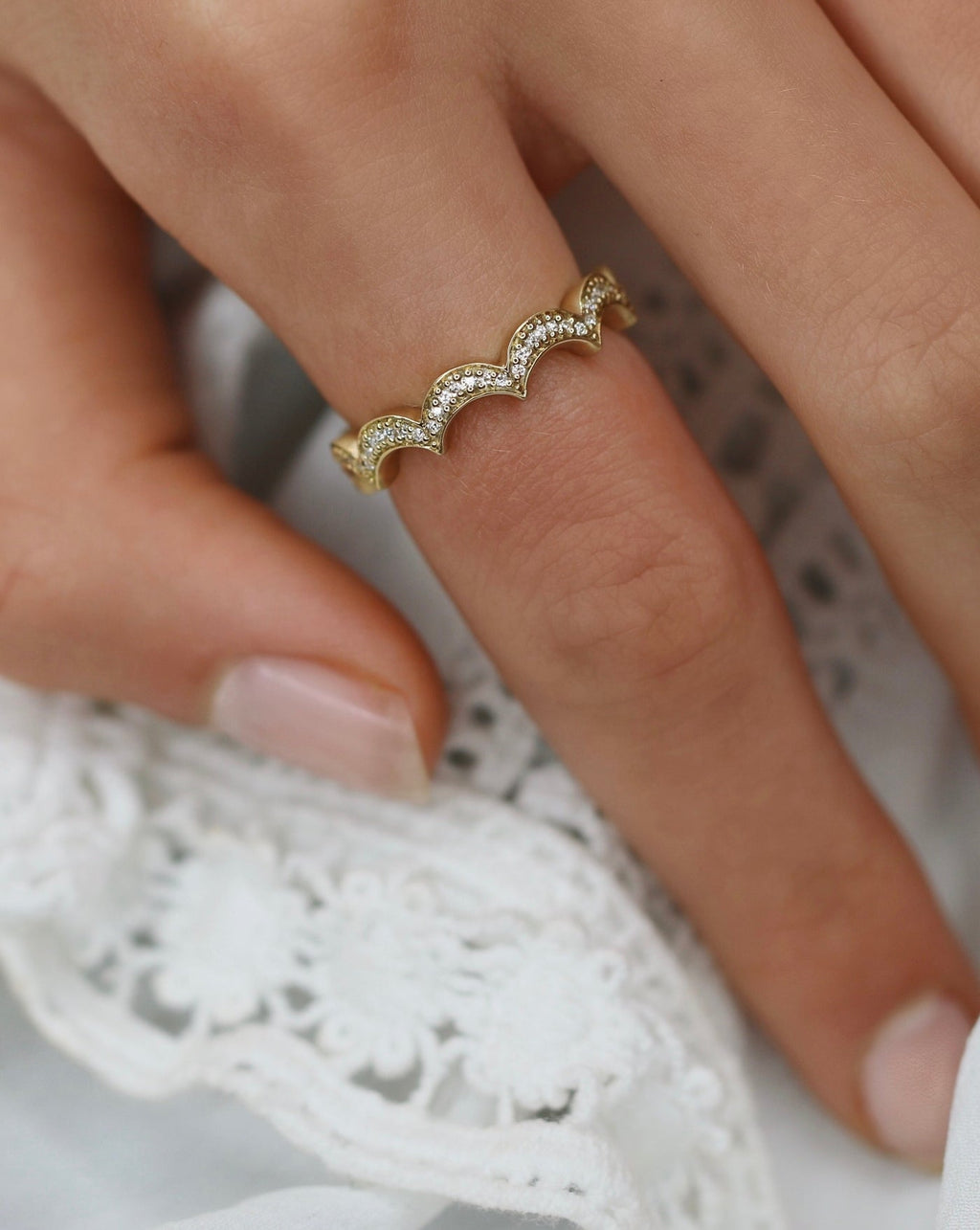 Royal 18K Hvidguld Ring m. Diamanter