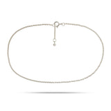 White Silver Anklet w. Zirconia