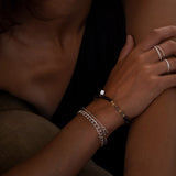 Armband aus Silber Armband 14K goldbesetzt & Quartz
