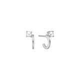 Unicorn Silver Hoops w. White Freshwater Pearls