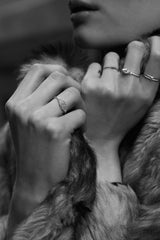 Signet 18K Rosegold & Whitegold Ring w. Diamonds