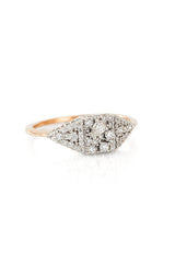 Signet 18K Rosegold & Whitegold Ring w. Diamonds
